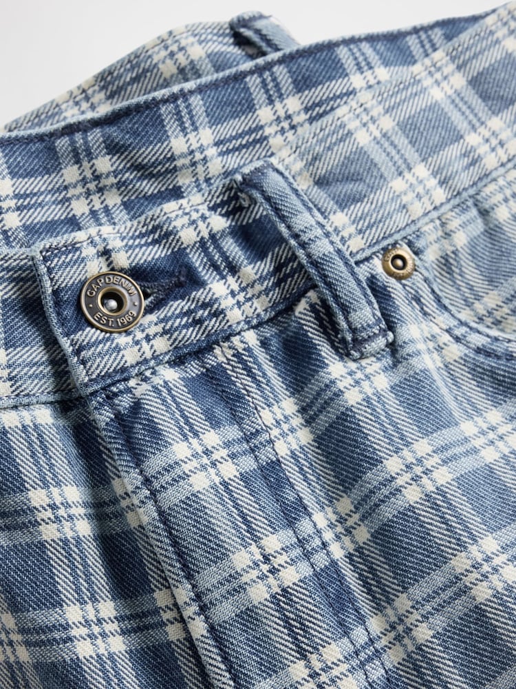 Gap Blue 90s Loose Denim Check Shorts - Image 5 of 5