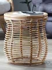Desser Natural Royal Rattan Side Table - Image 1 of 2