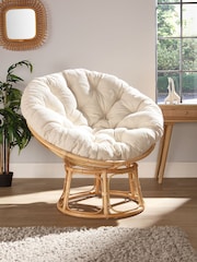 Desser Natural Papasan Rattan Fabric Chair - Image 1 of 2