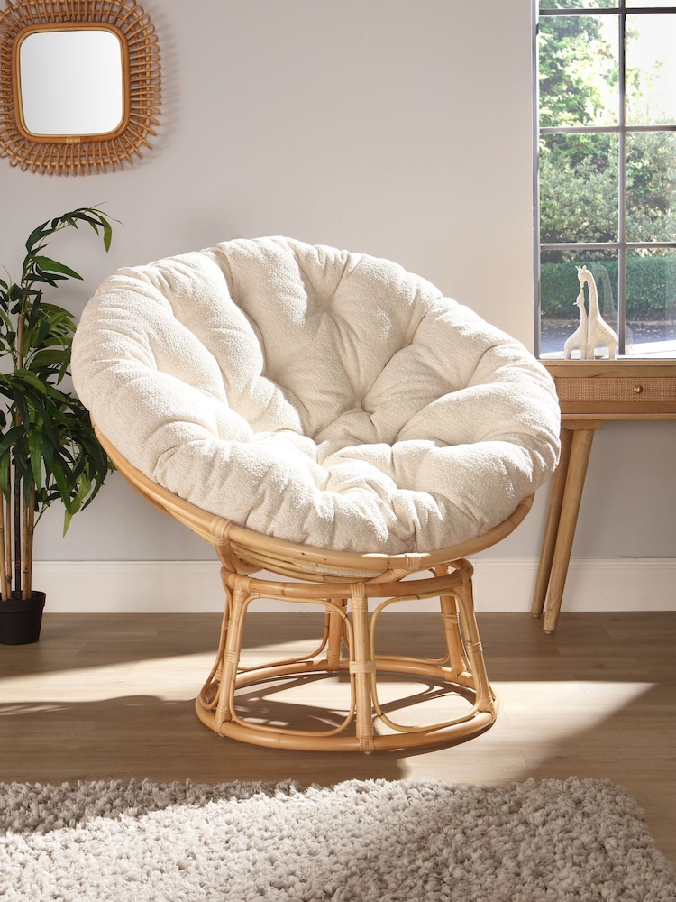Desser Natural Papasan Rattan Fabric Chair - Image 1 of 2