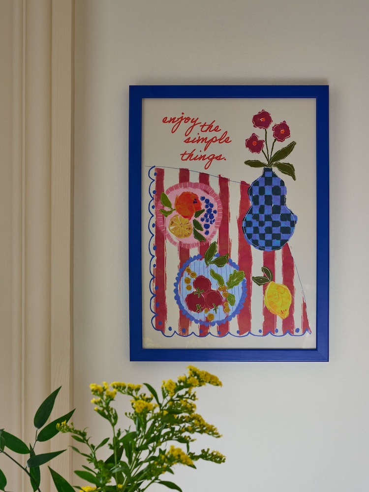 Red Enjoy The Simple Things Still Life Wall Art - Image 1 of 5