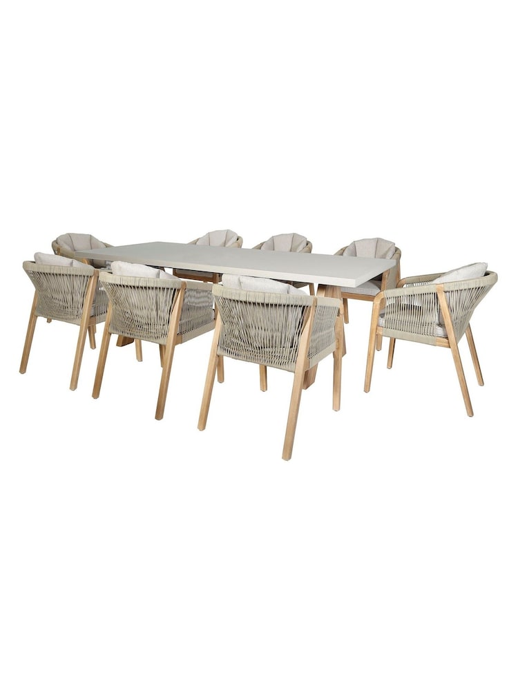 Maze Light Brown Martinique Garden 8 Seater Rectangular Dining Set - Image 6 of 6