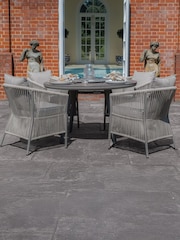 Maze Cool Linen Maldives Garden 4 Seater Round Dining Set - Image 2 of 9