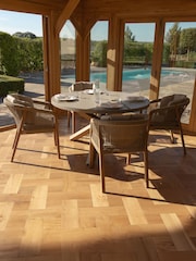 Maze Light Brown Martinique Garden 4 Seater Round Dining Set - Image 2 of 6
