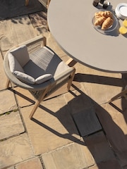 Maze Light Brown Martinique Garden 4 Seater Round Dining Set - Image 4 of 6