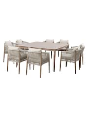 Maze Natural Linen Havana Garden 8 Seater Square Dining Set - Image 14 of 14