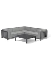 Maze Zinc Grey Small Ibiza Garden Corner Sofa Set With Square Coffee - Image 6 of 9