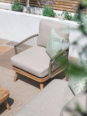 Maze Natural Bali Garden Rope Weave 3 Seater Lounge Set - Image 2 of 6