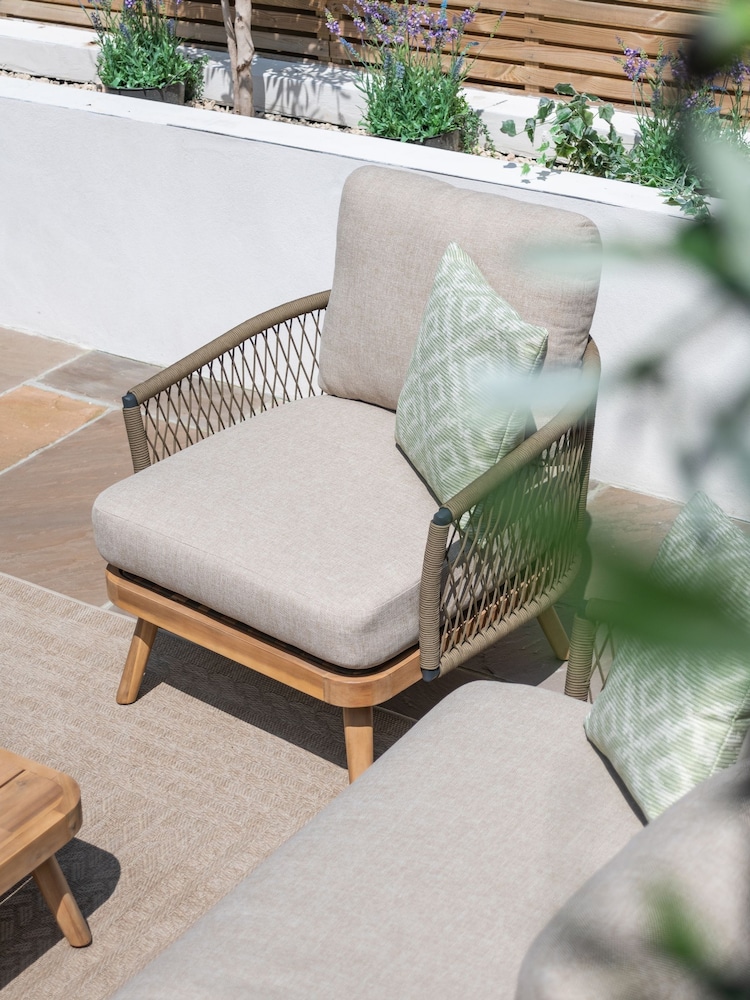 Maze Natural Bali Garden Rope Weave 3 Seater Lounge Set - Image 2 of 6