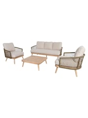 Maze Natural Bali Garden Rope Weave 3 Seater Lounge Set - Image 6 of 6