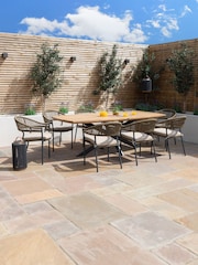 Maze Sandstone Bali Garden 8 Seater Oval Dining Set - Image 2 of 6