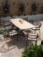 Maze Sandstone Bali Garden 8 Seater Oval Dining Set - Image 3 of 6
