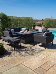 Maze Charcoal Pulse Garden 3 Seat Sofa Dining Set with Rising Table - Image 2 of 6