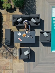Maze Charcoal Pulse Garden 3 Seat Sofa Dining Set with Rising Table - Image 3 of 6