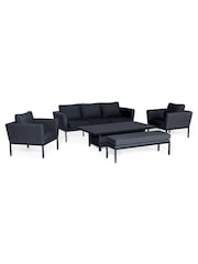 Maze Charcoal Pulse Garden 3 Seat Sofa Dining Set with Rising Table - Image 6 of 6