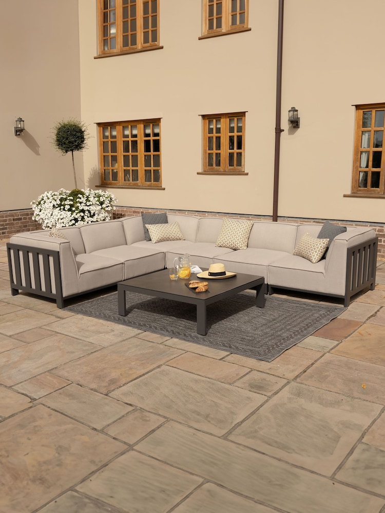 Maze Oatmeal Ibiza Garden Medium Corner Sofa Set With Square Co - Image 1 of 6