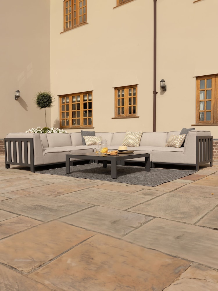 Maze Oatmeal Ibiza Garden Medium Corner Sofa Set With Square Co - Image 2 of 6