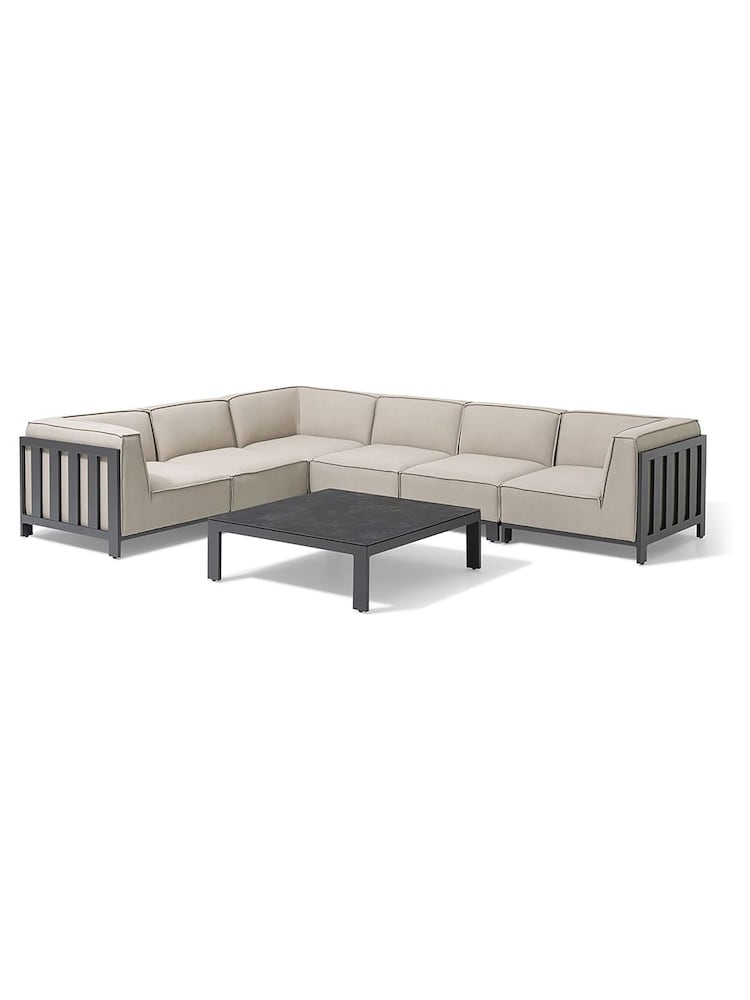 Maze Oatmeal Ibiza Garden Medium Corner Sofa Set With Square Co - Image 6 of 6