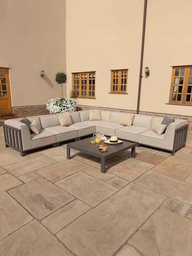 Maze Oatmeal Ibiza Garden Large Corner Sofa Set With Square Coffee Table - Image 2 of 6