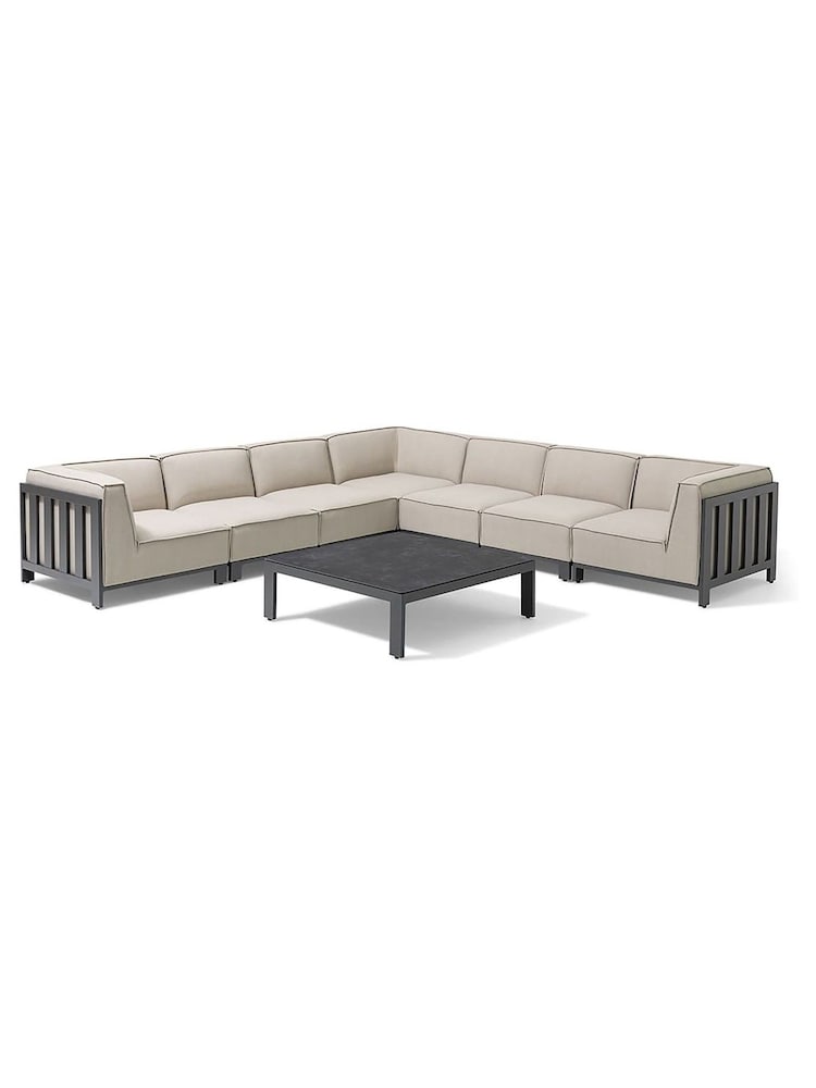 Maze Oatmeal Ibiza Garden Large Corner Sofa Set With Square Coffee Table - Image 6 of 6