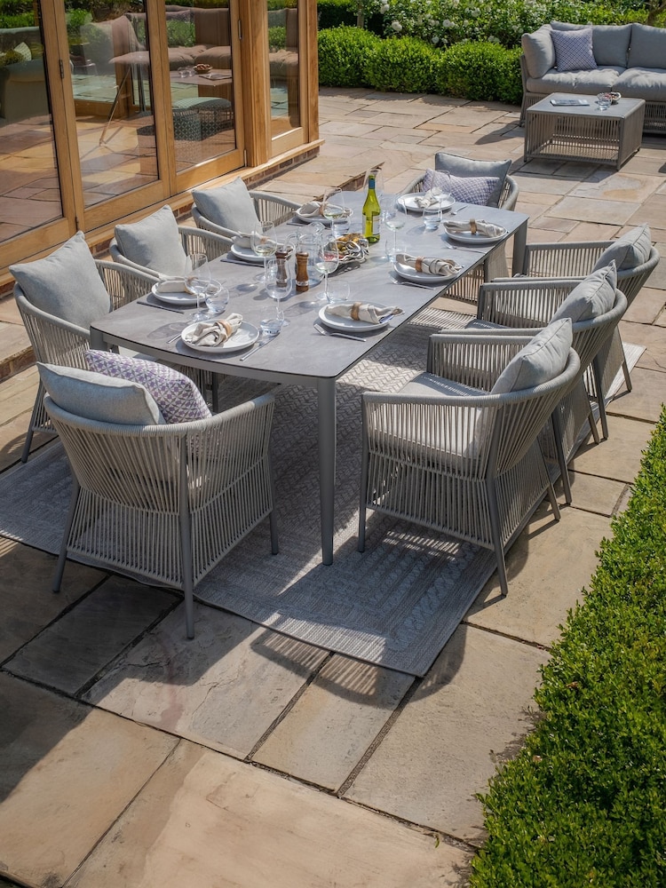 Maze Cool Linen Maldives Garden 8 Seater Rectangular Dining Set - Image 1 of 10
