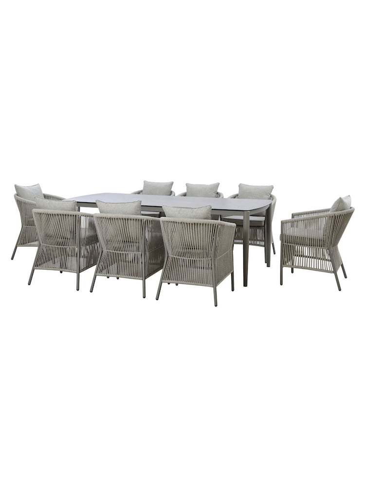 Maze Cool Linen Maldives Garden 8 Seater Rectangular Dining Set - Image 10 of 10