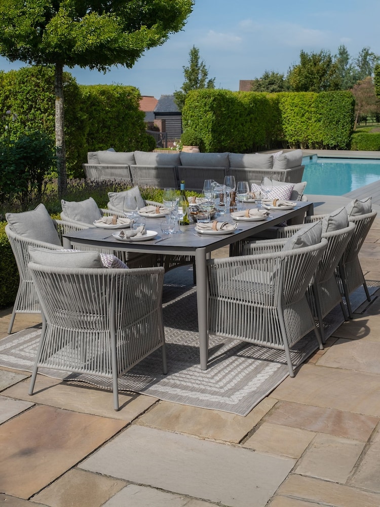 Maze Cool Linen Maldives Garden 8 Seater Rectangular Dining Set - Image 2 of 10