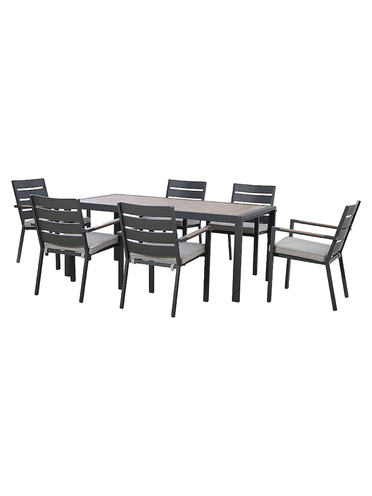 Maze Dove Grey Vancouver Garden 6 Seater Dining Set - Image 10 of 10