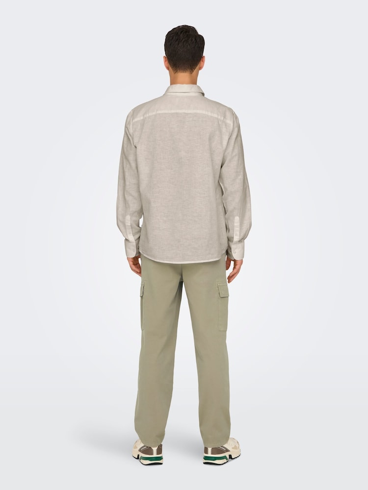 Camisas de manga comprida Only & Sons Regular Fit Linen Blend de linho - Imagem 2 de 4