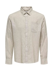 Camisas de manga comprida Only & Sons Regular Fit Linen Blend de linho - Imagem 3 de 4