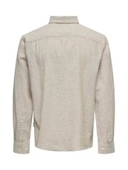 Camisas de manga comprida Only & Sons Regular Fit Linen Blend de linho - Imagem 4 de 4