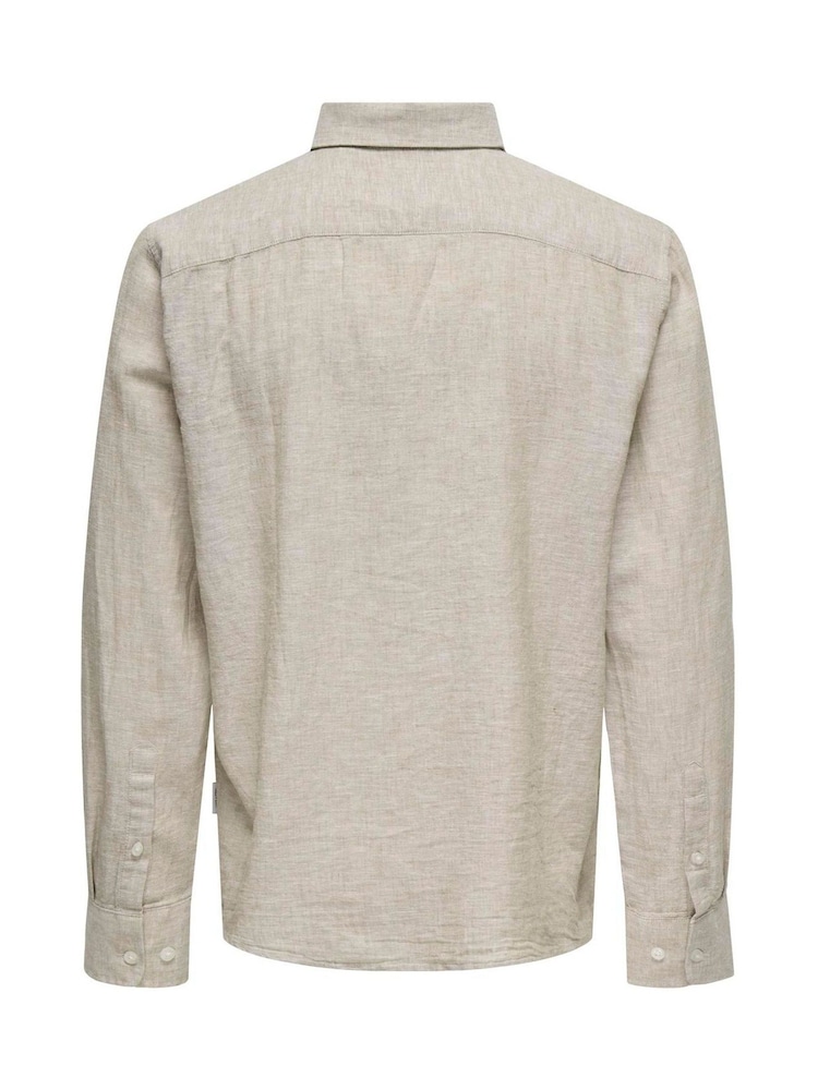 Camisas de manga comprida Only & Sons Regular Fit Linen Blend de linho - Imagem 4 de 4