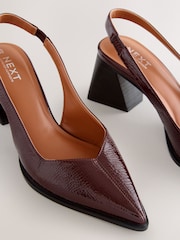 Burgundy Red Forever Comfort® Pointed Toe Slingback Block Heels - Image 11 of 12