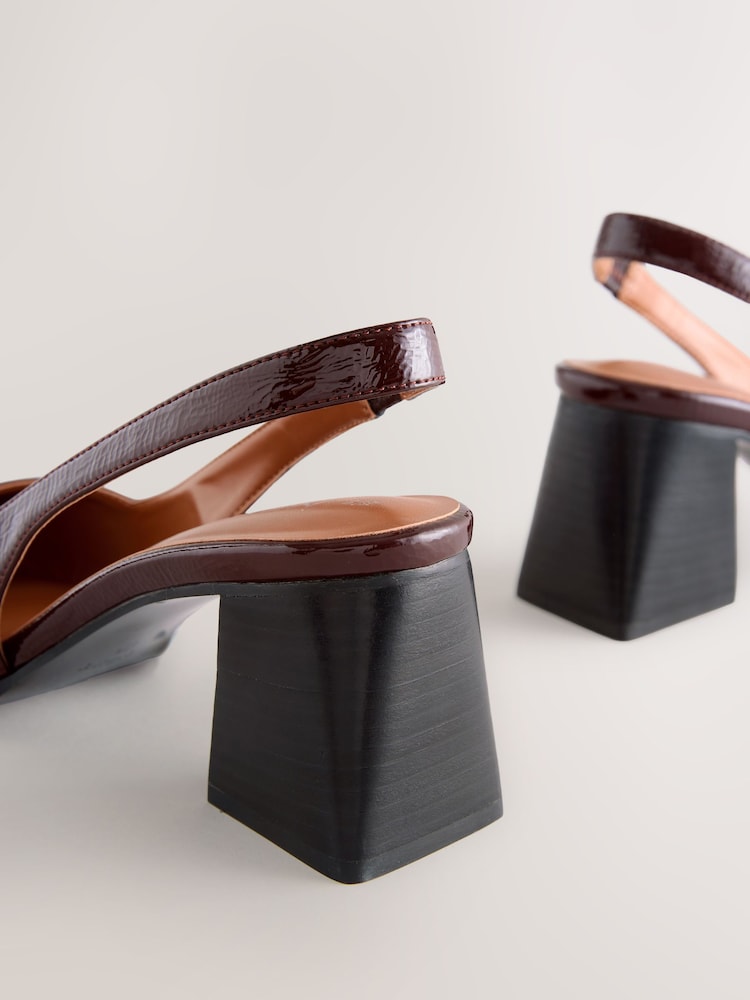 Burgundy Red Forever Comfort® Pointed Toe Slingback Block Heels - Image 12 of 12