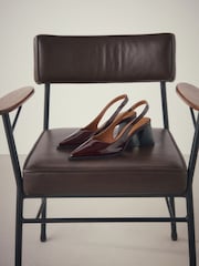 Burgundy Red Forever Comfort® Pointed Toe Slingback Block Heels - Image 8 of 12