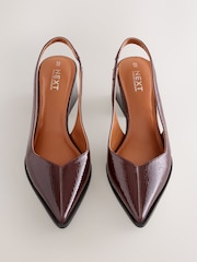 Burgundy Red Forever Comfort® Pointed Toe Slingback Block Heels - Image 9 of 12