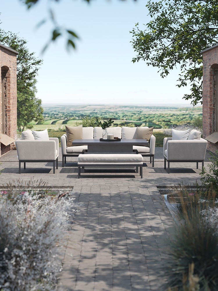 Maze Oatmeal Pulse Garden 3 Seater Sofa Dining Set - Image 1 of 7