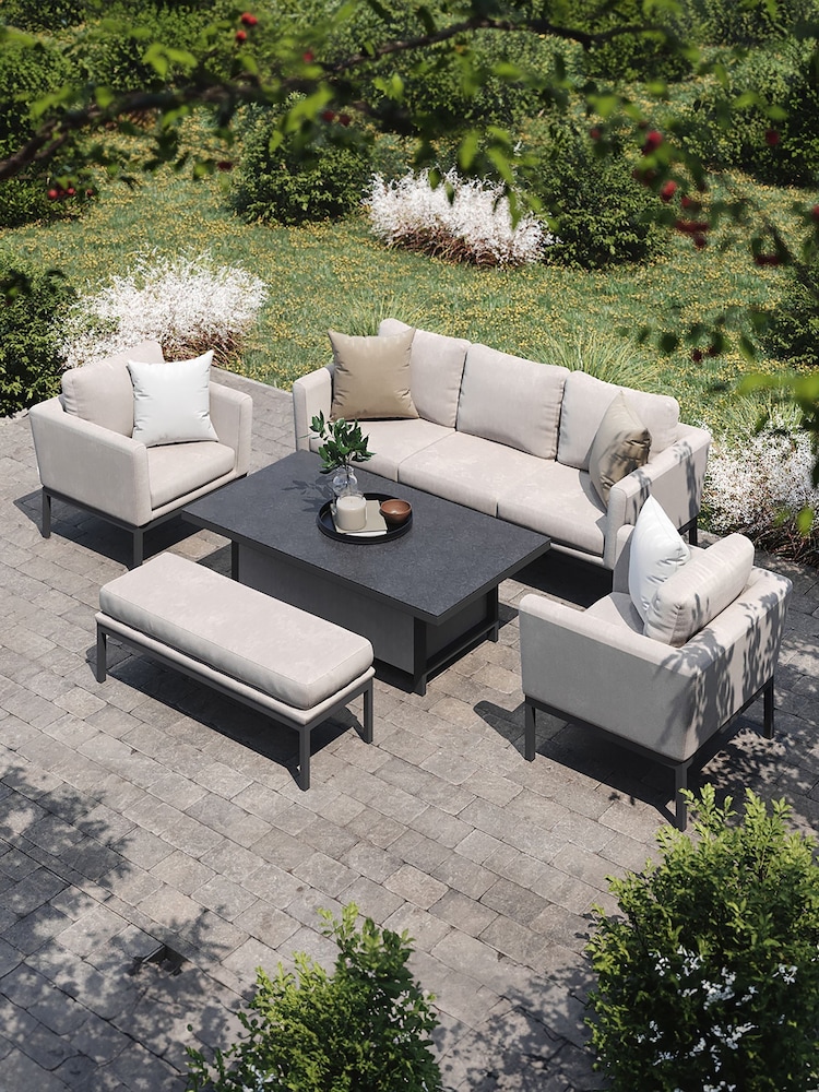 Maze Oatmeal Pulse Garden 3 Seater Sofa Dining Set - Image 2 of 7
