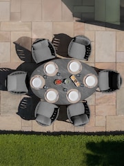Maze Charcoal Milan Garden 6 Seater Oval Dining Set With Lazy Su - Image 2 of 4