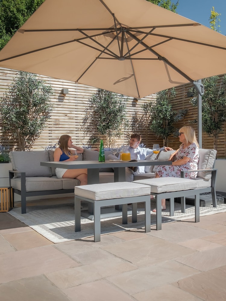 Maze Dove Grey Large Vancouver Garden Corner Dining Set With Armchair - Image 12 of 12