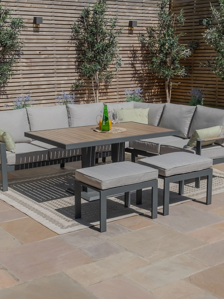 Maze Dove Grey Large Vancouver Garden Corner Dining Set With Armchair - Image 2 of 12