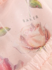 Baker by Ted Baker 3D Corsage Glitter Mesh Overlay Floral Dress - Image 16 of 16