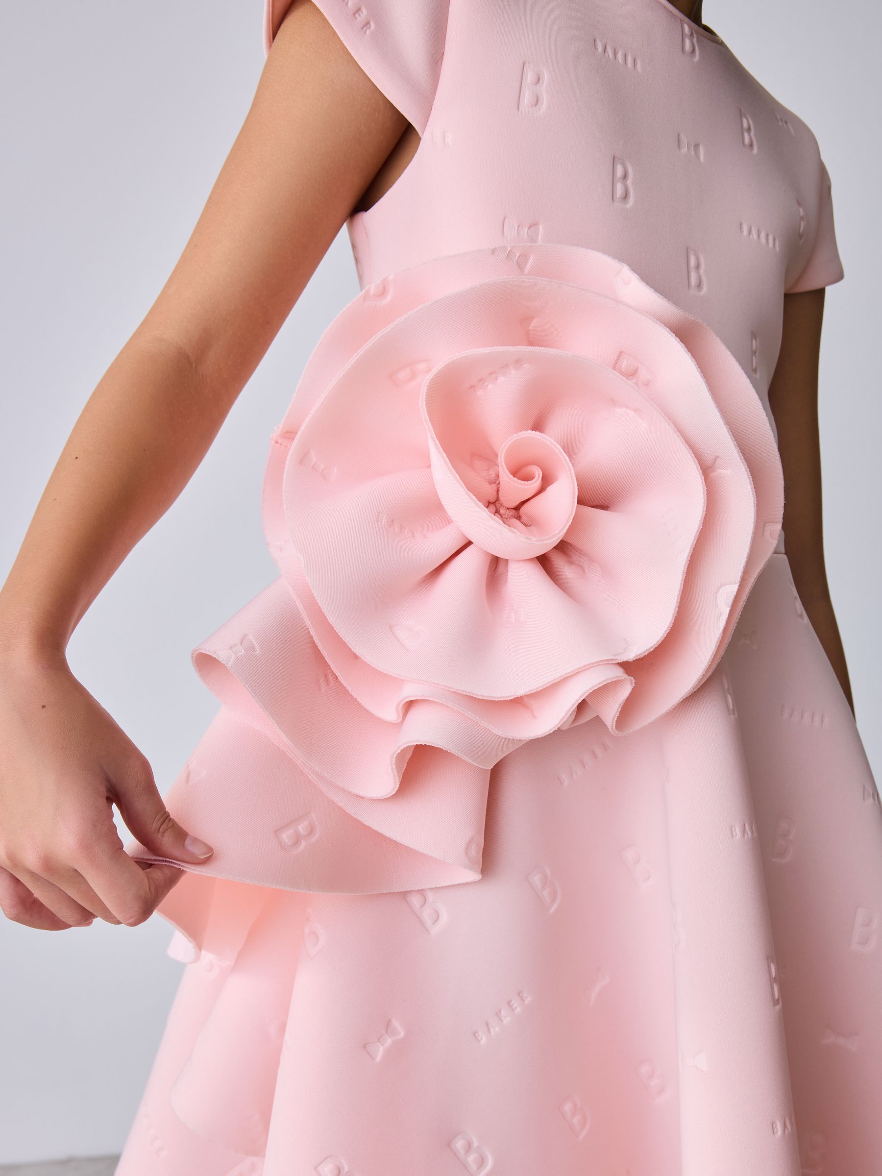 Buy Baker by Ted Baker Pink 3D Corsage Embossed Scuba Dress from