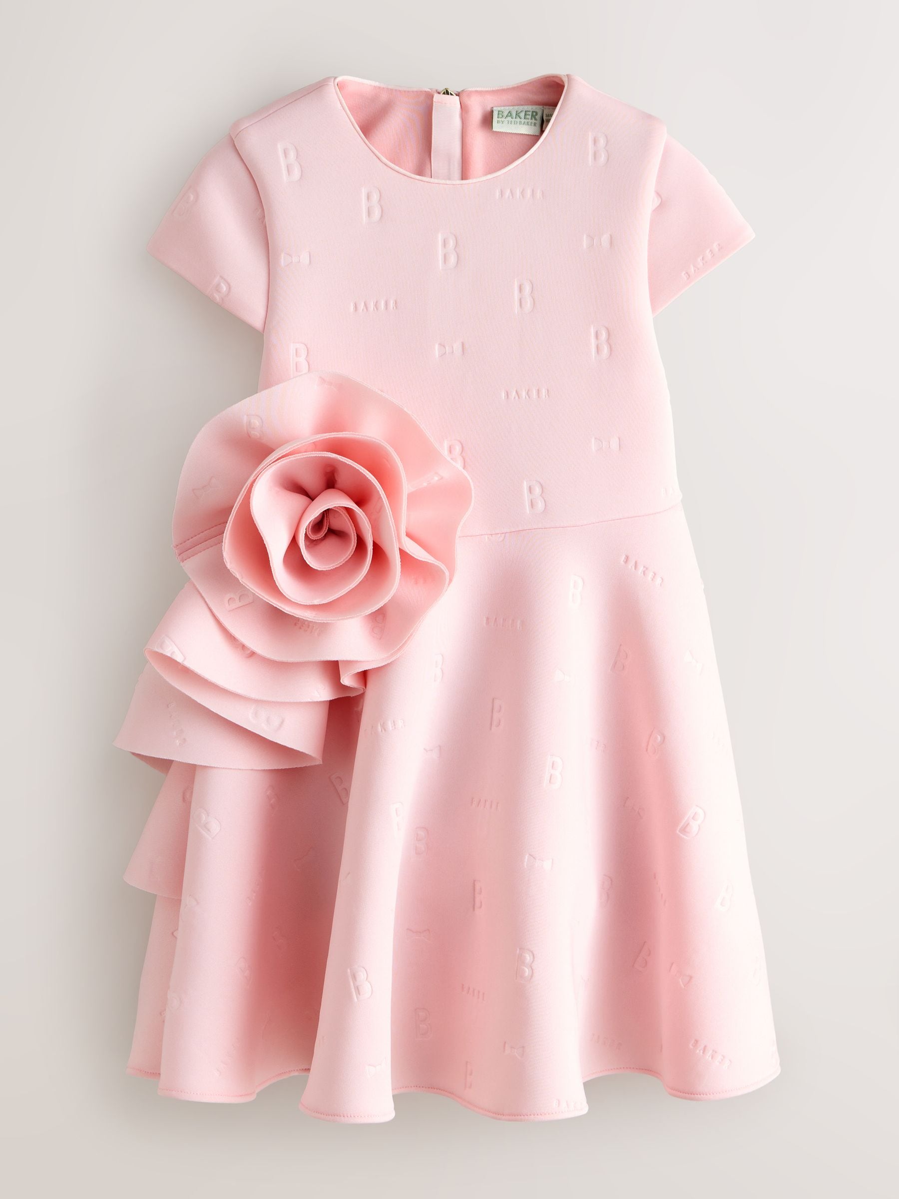 Buy Baker by Ted Baker Pink 3D Corsage Embossed Scuba Dress from