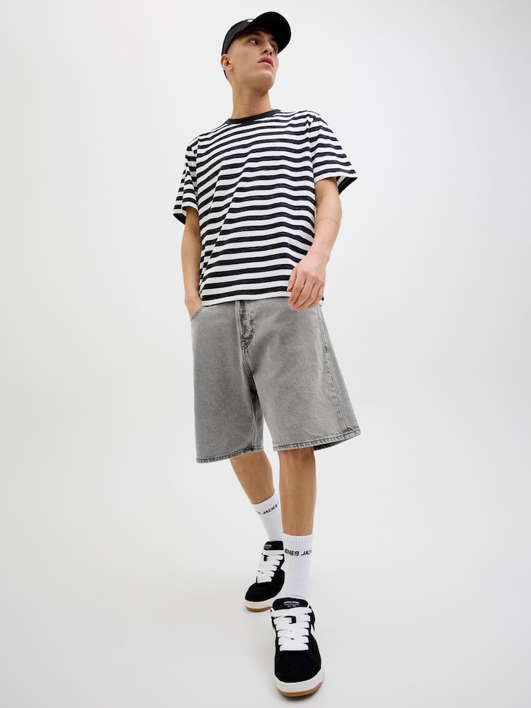 JACK & JONES Grey Loose Fit Denim Shorts - Image 2 of 5