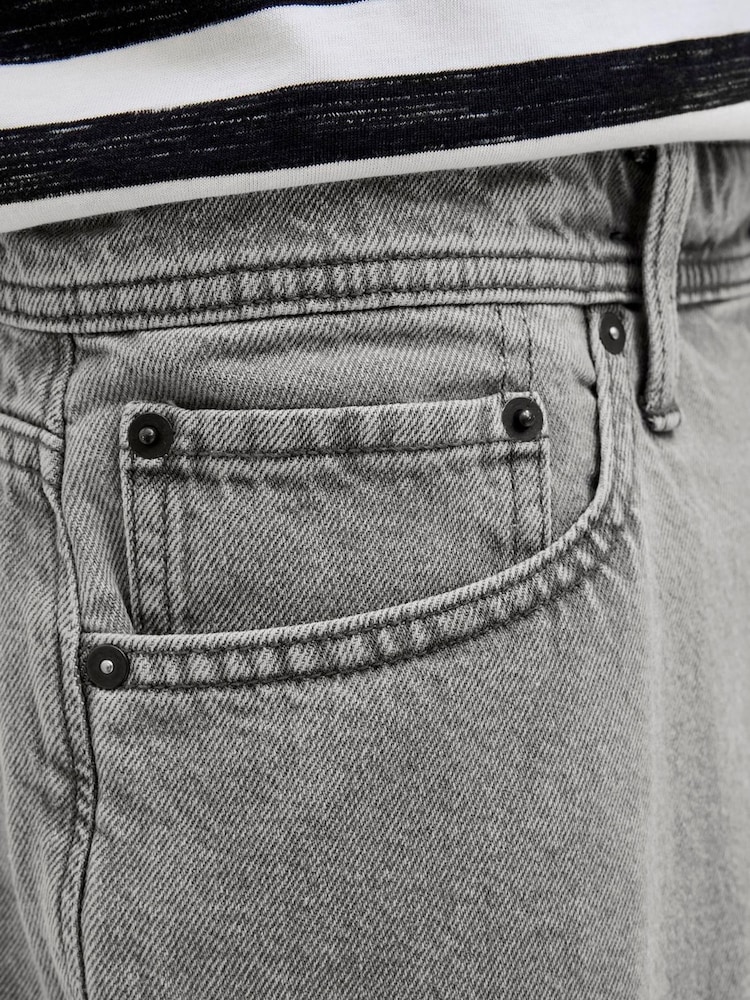 JACK & JONES Grey Loose Fit Denim Shorts - Image 5 of 5