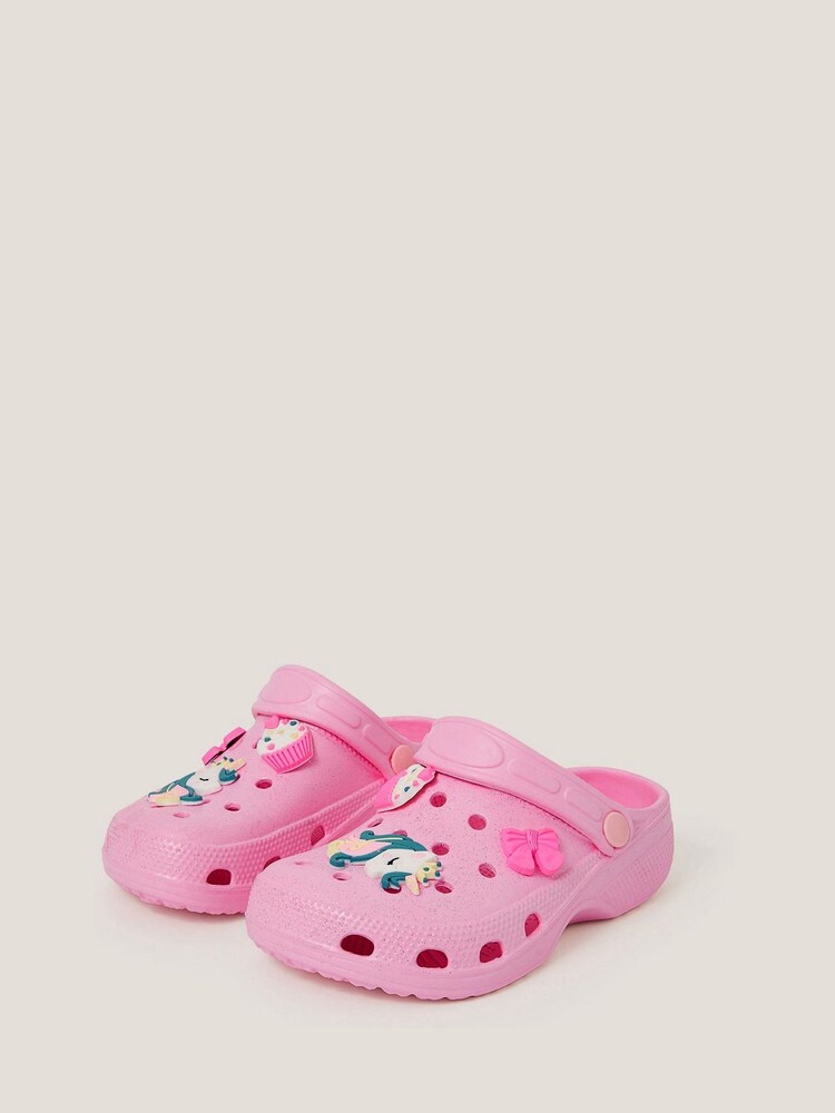 Monsoon Pink Unicorn Charm Clogs - Image 2 of 3 Monsoon Pink Unicorn Charm Clogs - Image 2 of 3