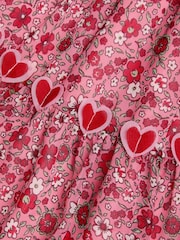 Monsoon Red 3D Hearts Floral Short Sleeve Dress - Image 4 of 4