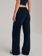 Black Essential Wide Leg Jersey Joggers - Image 3 of 7