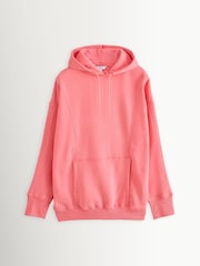 Bright Pink Active Longline Overhead Seam Detail Supersoft Hoodie with Pockets - Image 1 of 3